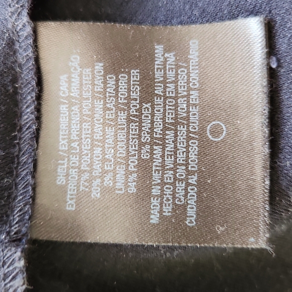 Tahari Navy Blue Top with Peplum  M - Picture 4 of 7